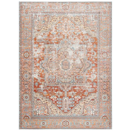 Safavieh 3 x 5 ft. Aria Power Loomed Rectangle Area Rug Rust & Taupe ARA580P-3